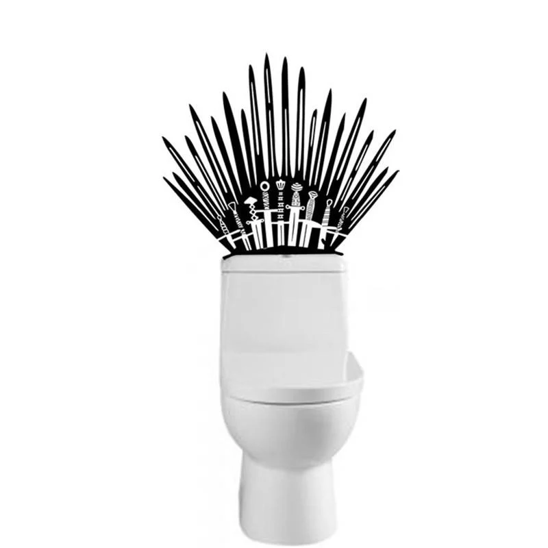 Game of Thrones Iron Throne Toilet Stickers Removable Waterproof ~~60x40