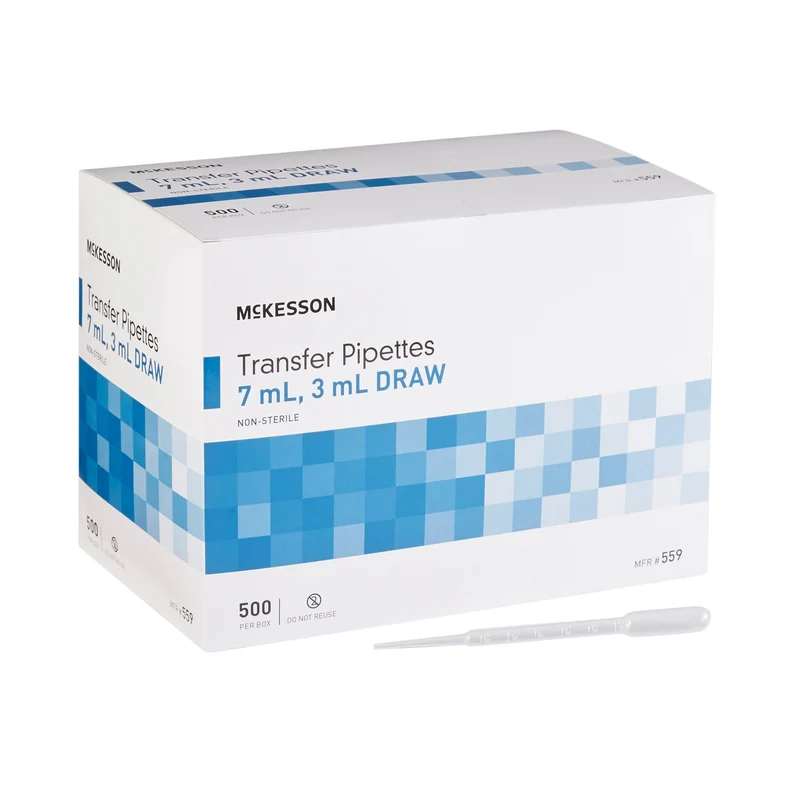 McKesson Transfer Pipettes - 7mL Volume, 3mL Draw