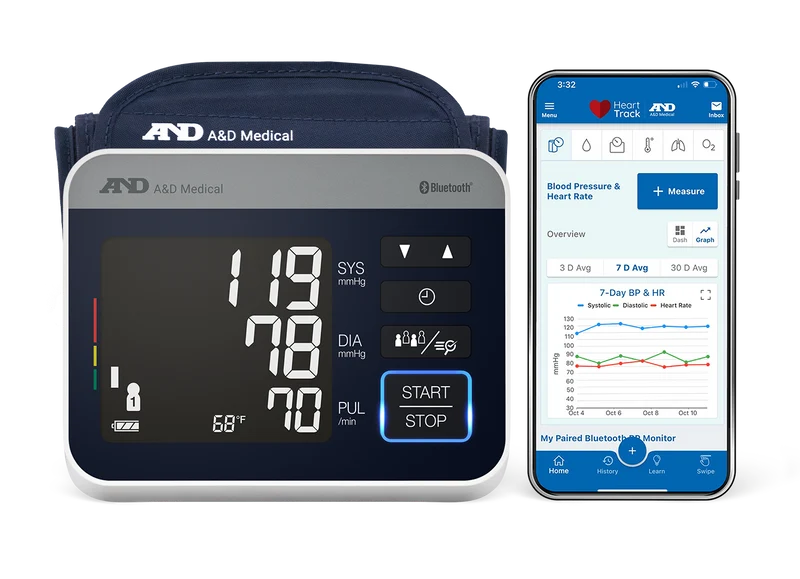 A&D Medical Precision Check Pro Next Gen Bluetooth Blood Pressure Monitor