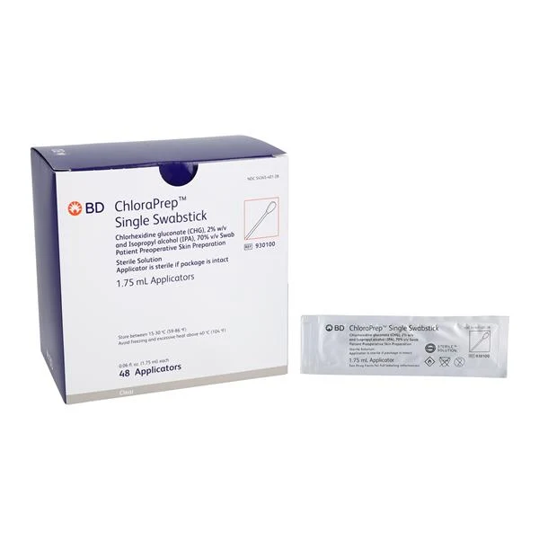 BD ChloraPrep™ Single Swabstick, 1.75 mL