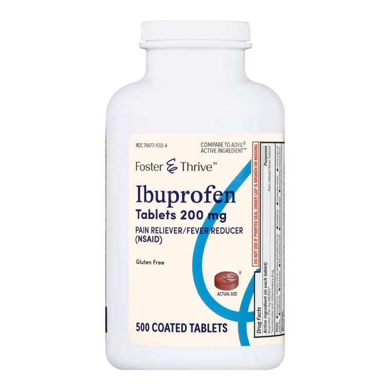 Foster & Thrive Pain Relief Coated Tablet 200mg Ibuprofen 500 per Bottle