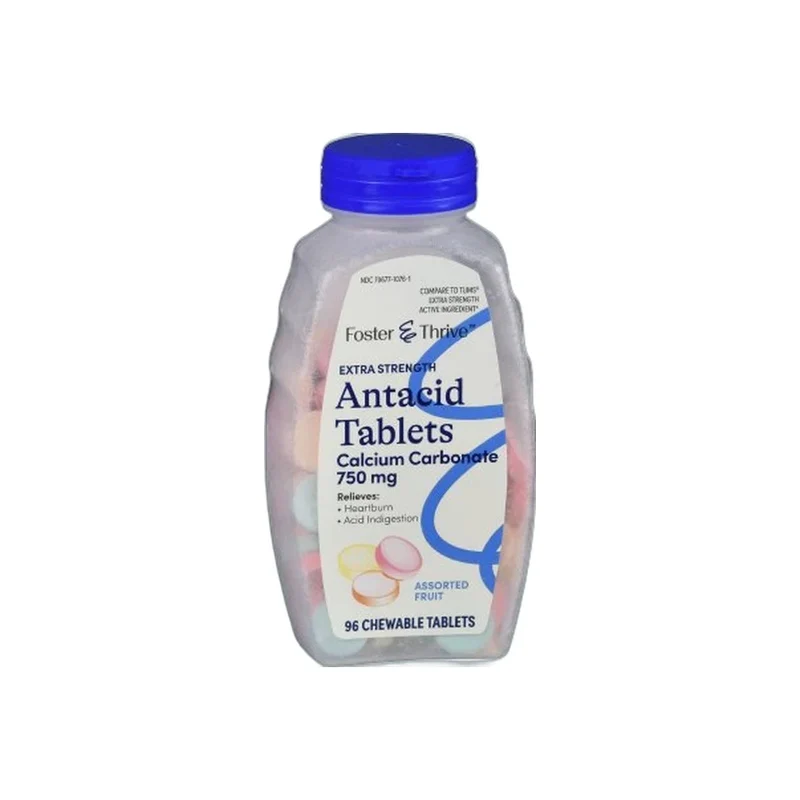 Foster & Thrive™ Chewable Antacid Tablet 750 mg Strength, 96 per Bottle