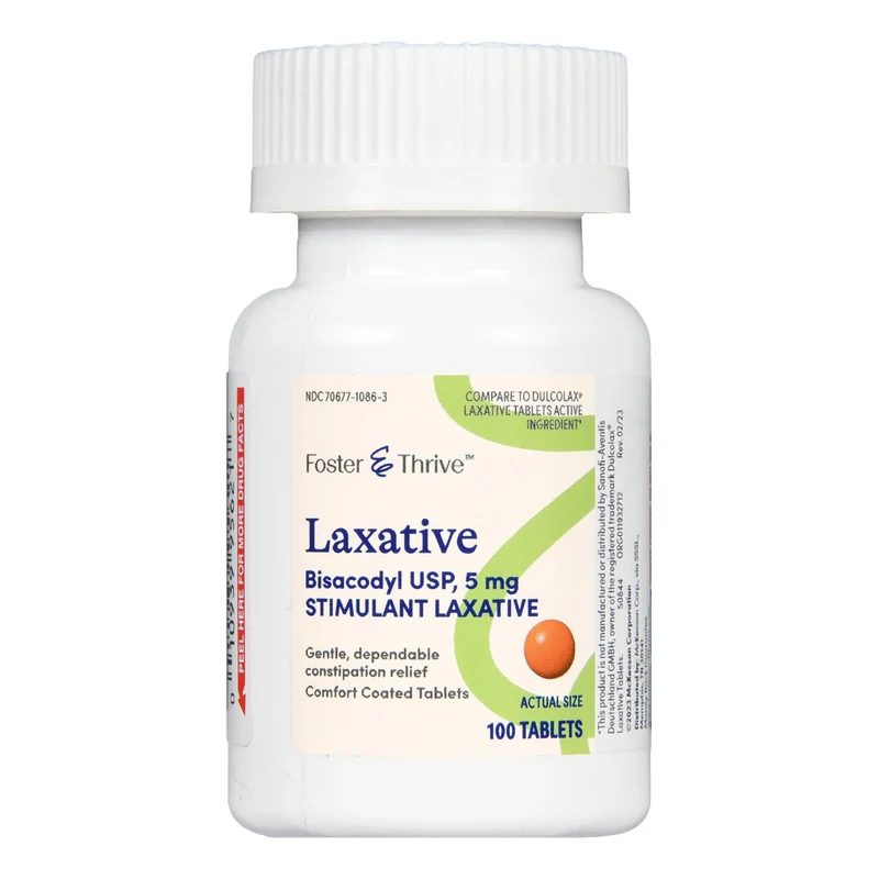 Foster & Thrive Laxative Tablet 5 mg Strength Bisacodyl USP 100 per Bottle