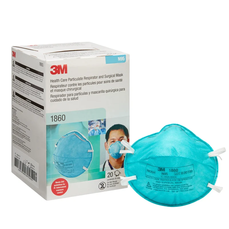 3M Health Care Particulate Respirator and Surgical Mask Regular, Adjustable Noseclip,