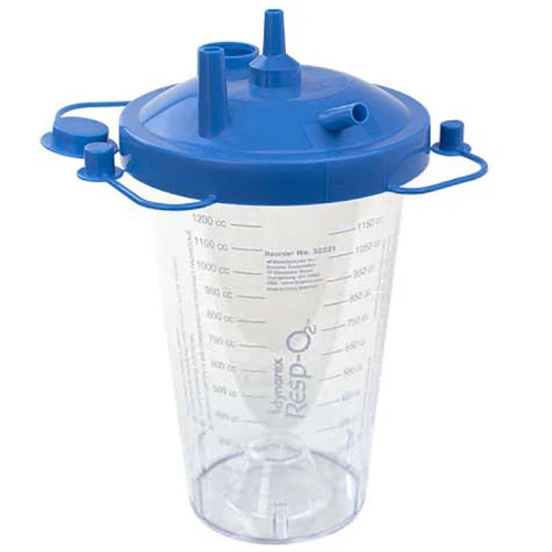 Dynarex Resp-02 1200cc EMS Suction Canister w/Float Valve Shutoff