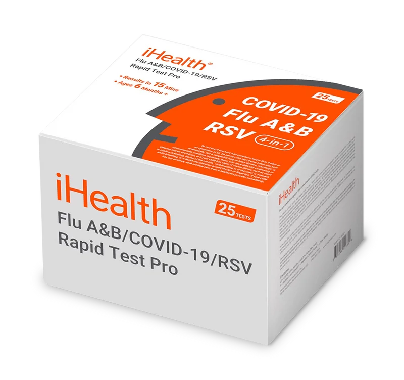 iHealth Flu A & B/COVID-19/RSV Rapid Test Pro (25 tests per kit, For professional use)