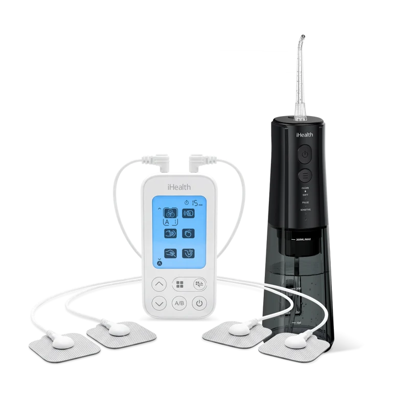 Dual-Channel TENS Unit and Smart Water Flosser Bundle