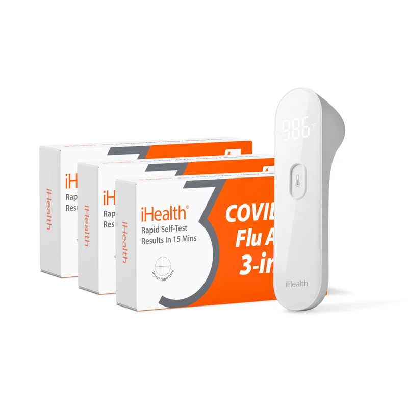 3-in-1 Family Pack (12 Tests) and PT3 No-Touch Thermometer Bundle