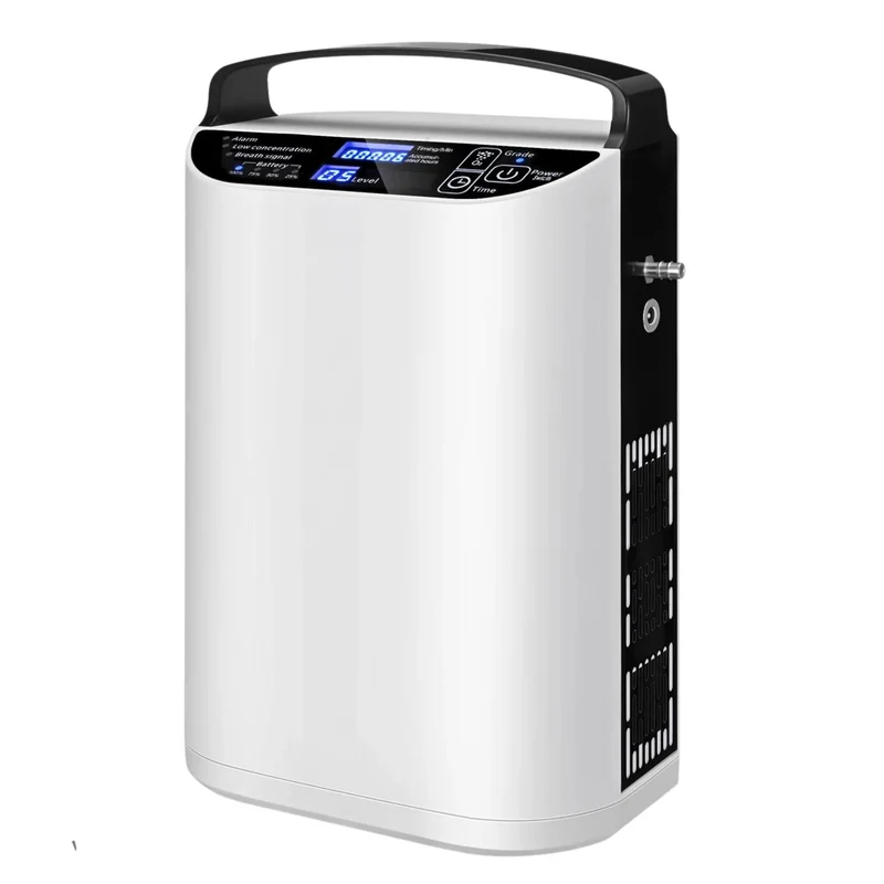 Concentrateur d'Oxygène Portable à Débit Pulsé Réglable jusqu'à 5L/min avec Batterie Remplaçable et Sac de Transport