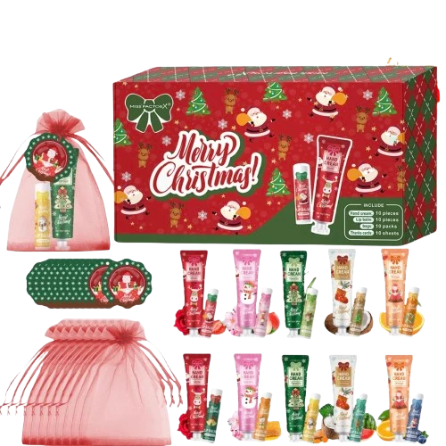 Coffret Idée Cadeau Noël - Crème pour les mains & Baume à lèvres 20PCS