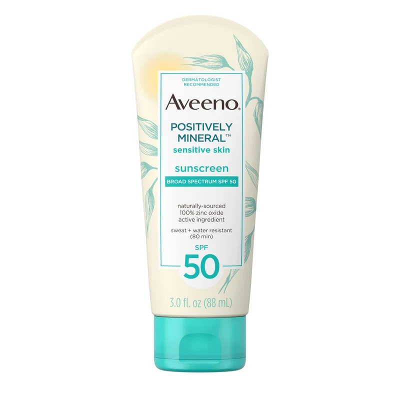 Johnson & Johnson Aveeno® Positively Mineral Sunscreen Lotion, SPF 50, 3 oz