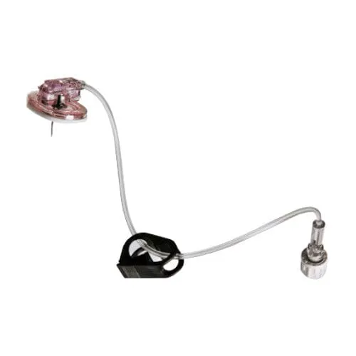 SafeStep* Huber Needle Set with Y-Injection Site and Medegen* Needleless Injection Cap, 20 Gauge x .75"