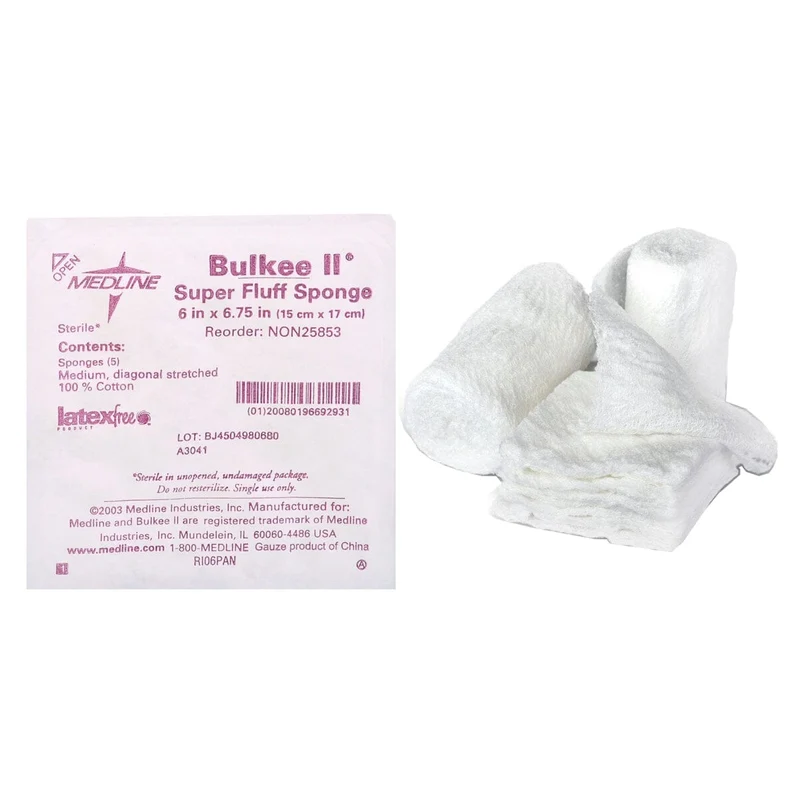 Bulkee II® Super Fluff Sponge, Extra Absorbent, Cotton, 6'' x 6.75''