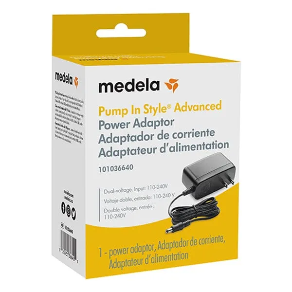 Medela Pump in Style® Advanced Power Adaptor, for Breast Pump, 3.8" x 5.63" Depth 2.4" Black