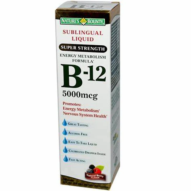 Nature's Bounty Vitamin B-12 Super Strength Liquid, 5,000mcg, 2 oz