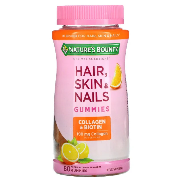Optimal Solutions Hair, Skin & Nails Plus Collagen Gummies, 80 ct