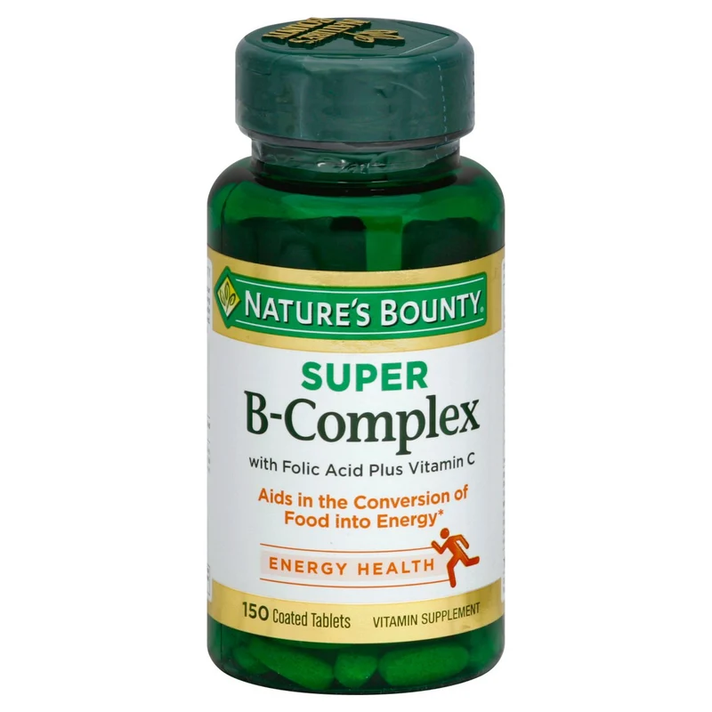 Nature's Bounty B Complex Super with Folic Acid and Vitamin C Tablets, 150 ct