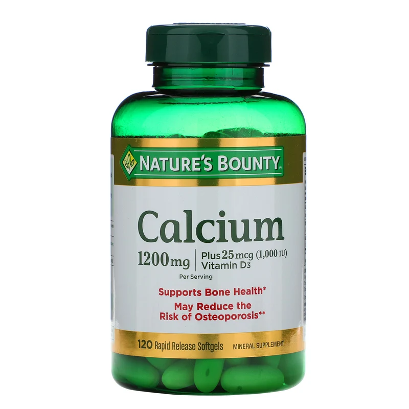 Nature's Bounty Absorbable Calcium with Vitamin D Softgels, 1200mg, 120 ct