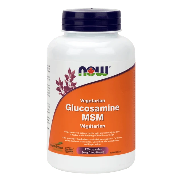 NOW Foods Vegetarian Glucosamine & MSM 500/500 V-Caps, 120 ct