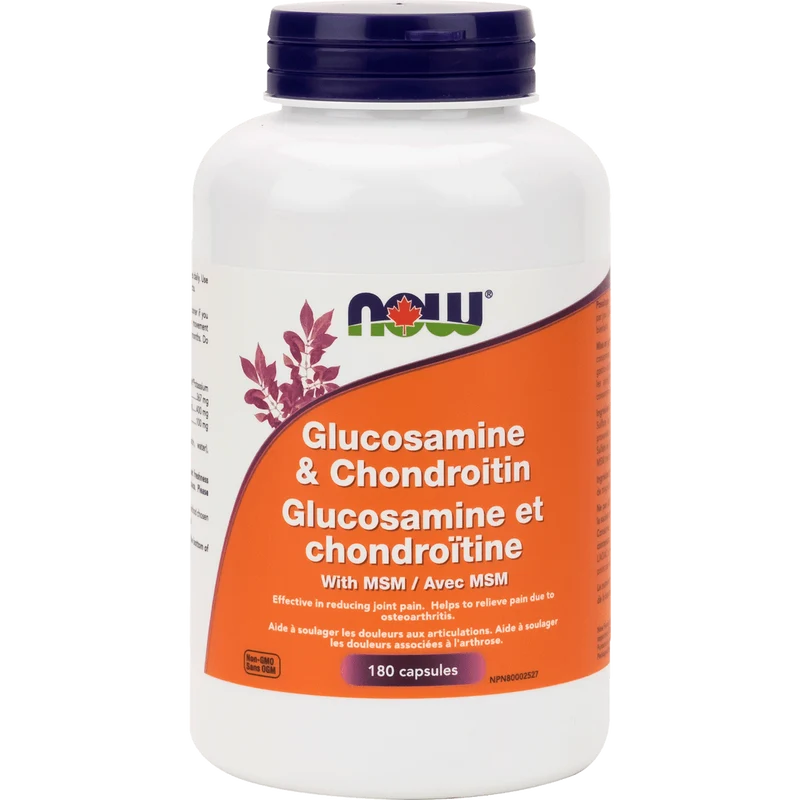 NOW Foods Glucosamine 500/Chondroitin 400/MSM V-Caps, 180 ct