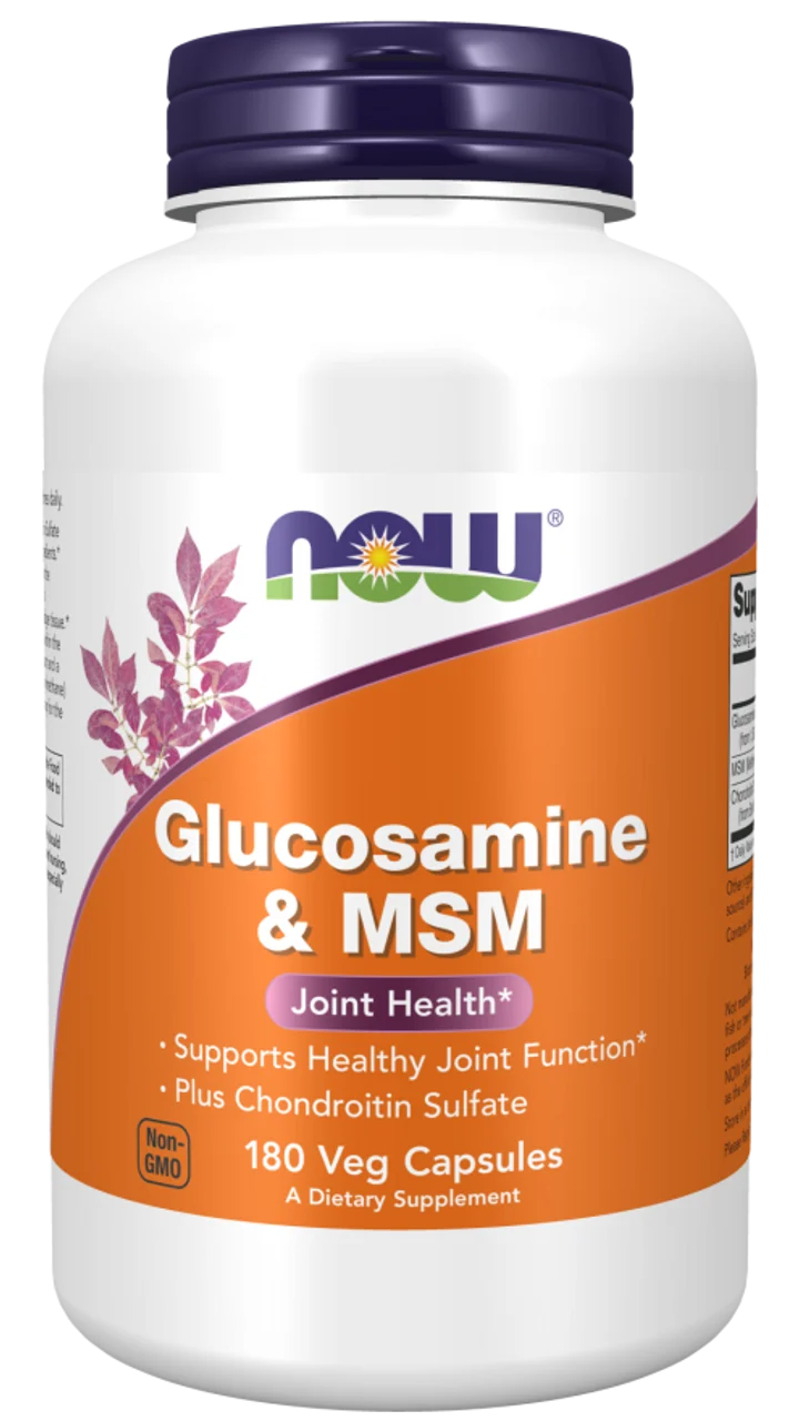 NOW Foods Glucosamine & MSM V-Caps, 750/250mg, 180 ct