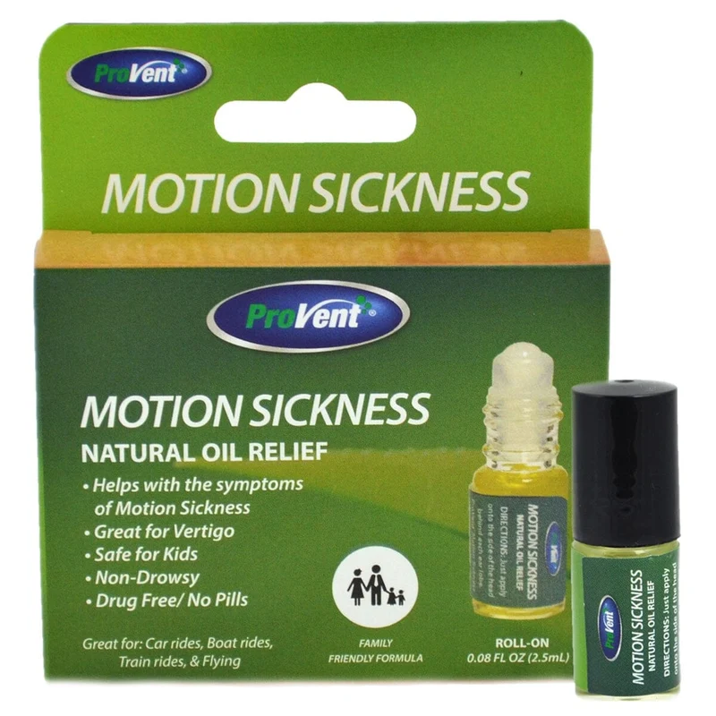 Quest ProVent® Motion Sickness Oil Roll-On; Natural Relief, 0.08 oz, Green Tinted