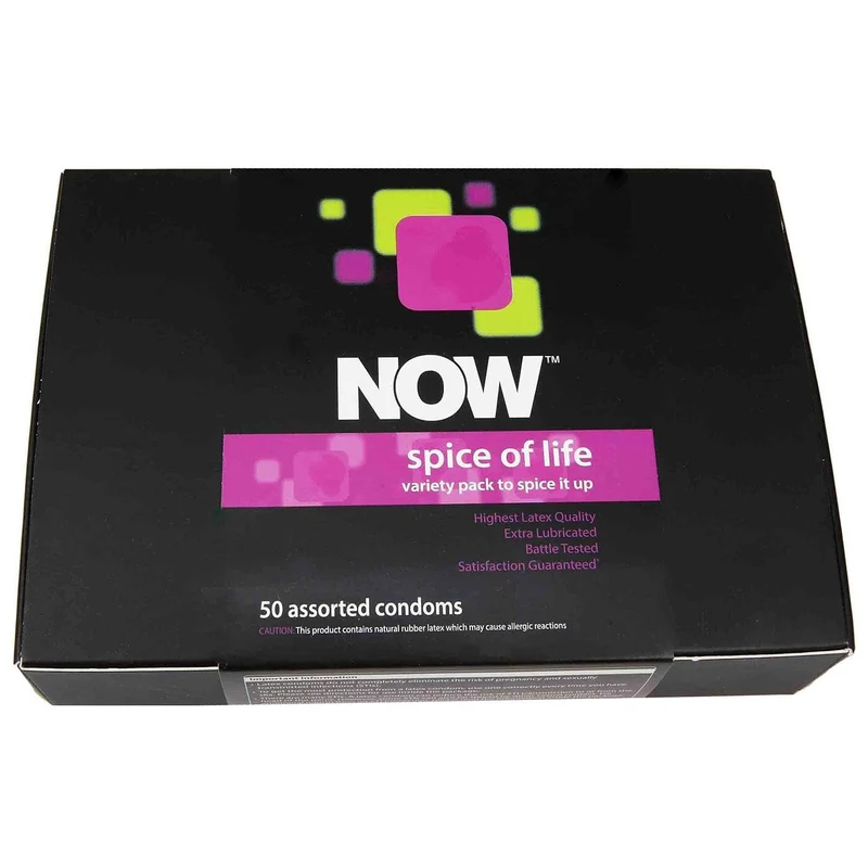Quest Now™ Spice of Life™ Condom, Pleasure Pack, 50-Count Cigar Box