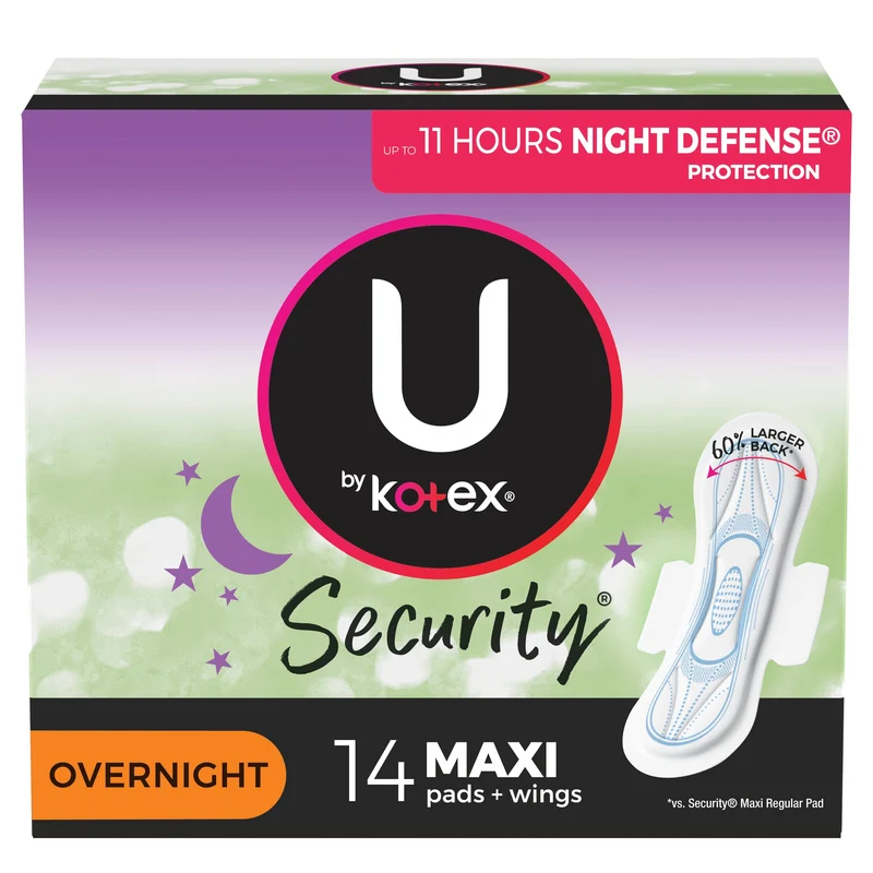 Kimberly Clark U by Kotex® Super Premium Sanitary Pad, with Overnight Wing, Maximum Absorbency