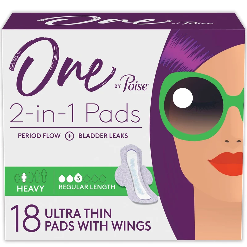 One by Poise Supreme Ultrathin Heavy Wing Pad, 18 ct