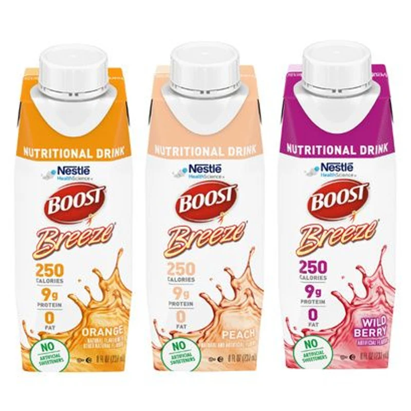 BOOST BREEZE Nutritional Supplement Variety Case 8 oz. Tetra Prisma