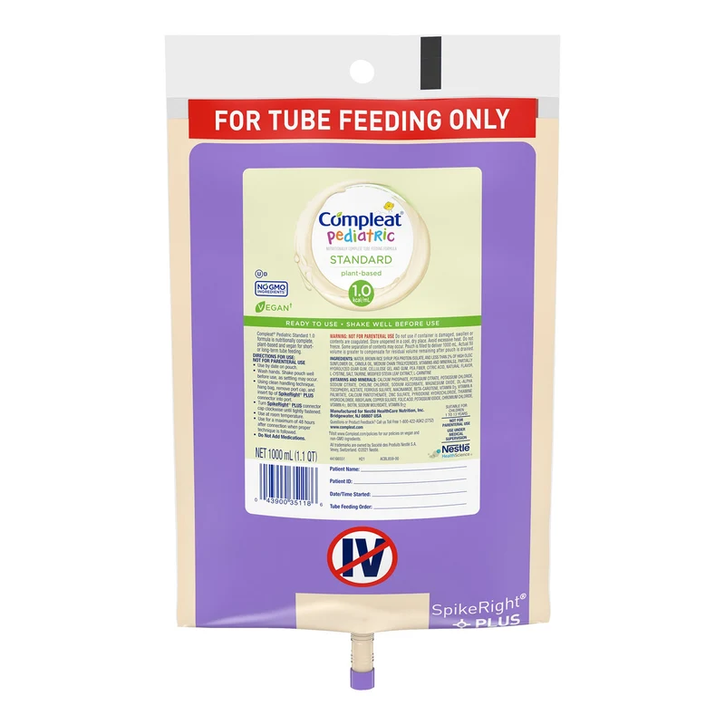 Compleat Pediatric Peptide 1.5 Cal, SpikeRight Plus, 1000 mL UltraPak Bag