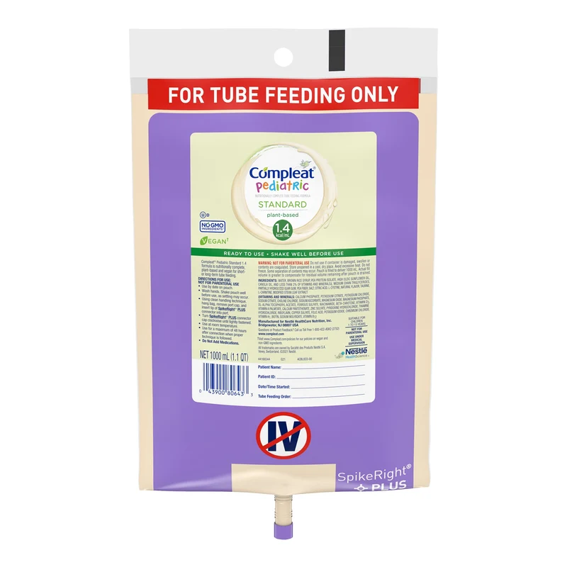 Compleat Pediatric Standard 1.4 Cal, SpikeRight Plus, 1000 mL UltraPak Bag