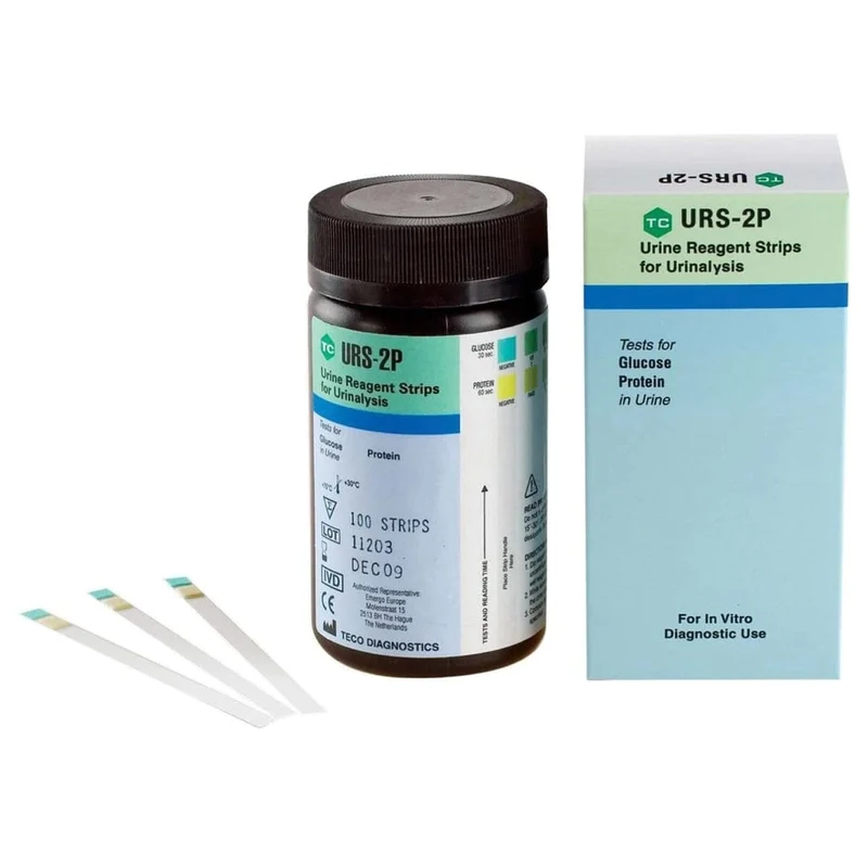 Teco Diagnostics Urine Reagent Strip, for Glucose/Protein Test, 100 Strips