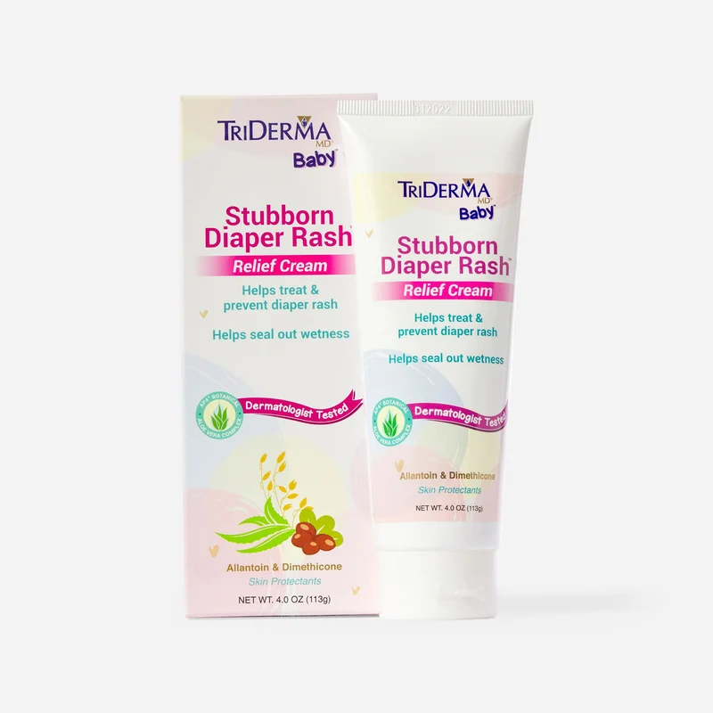Triderma Baby, Stubborn Diaper Rash Relief Cream, 4 oz