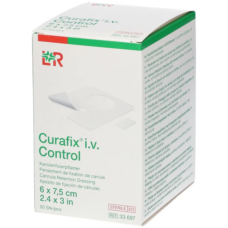 Pansement cathéter CURAFIX IV Control 6x7.5cm - Boite de 50