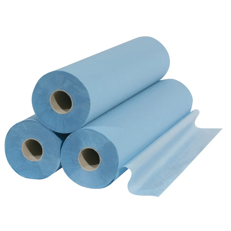 Drap d'examen plastifié bleu - 50 x 38 cm ou 50 x 114 cm - Carton de 6 rouleaux