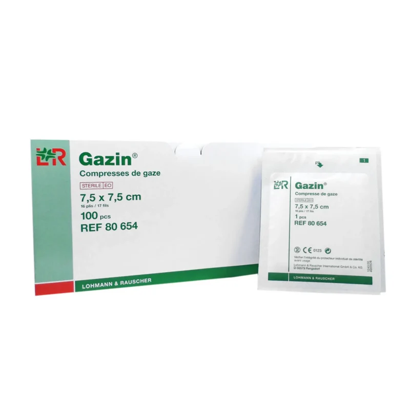 Compresses de gaze Stériles Gazin® - Boite de 100 - Emballées individuellement