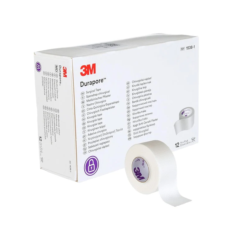 Sparadrap chirurgical 3M™ Durapore™ 9.14 x 2.5cm - Boite de 12 rouleaux