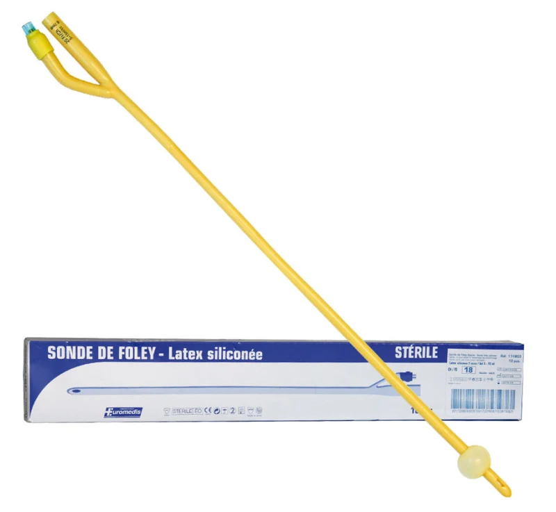 Sonde de Foley latex siliconé 40 cm ballonnet 5-15 ml