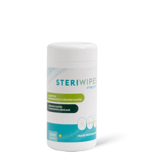 Boîte de 100 lingettes nettoyantes désinfectantes STERIWIPES