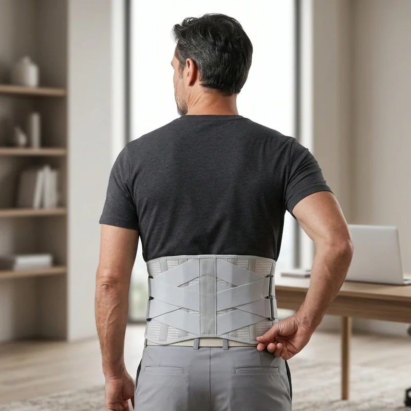 Unisex Adjustable Mesh Back Brace | Comfortable Contoured Back Support for Posture Correction
