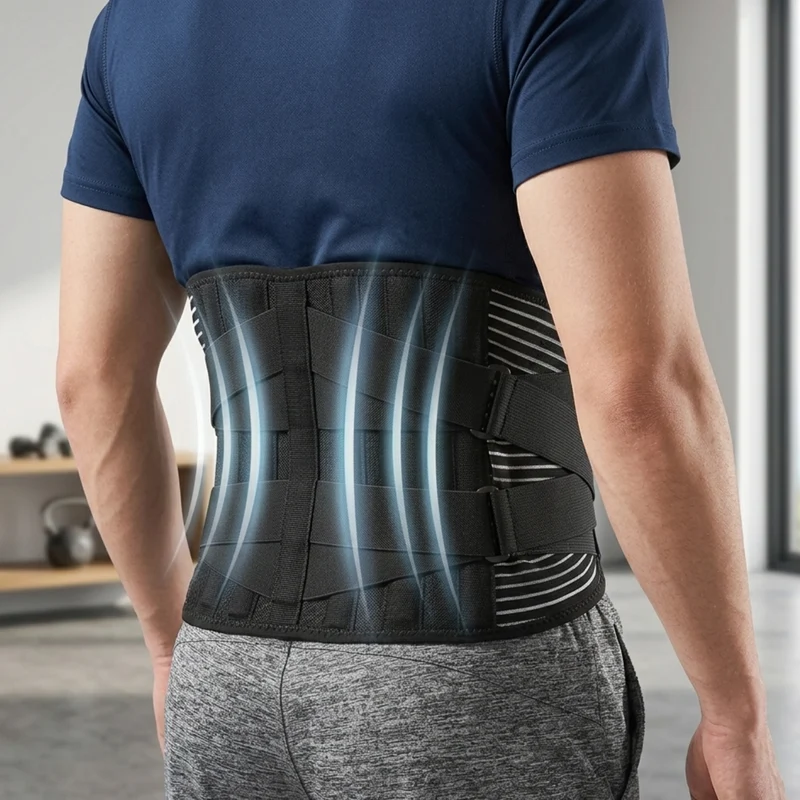 Unisex Adjustable Mesh Back Brace | Comfortable Lumbar Support with Steel Plates | Posture Corrector & Back Support Belt
