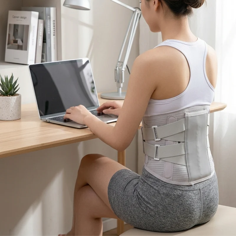 Unisex Adjustable Compression Back Brace | Supportive Steel Plate Design for Enhanced Posture