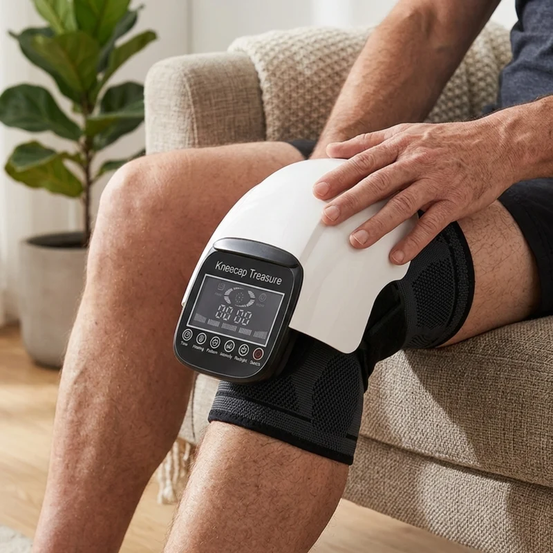 Unisex Adjustable Electric Knee Massager | Soothing Heat Therapy & Red Light Relief