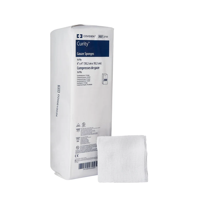 Curity Nonsterile Gauze Sponge 4" x 4", 16 Ply