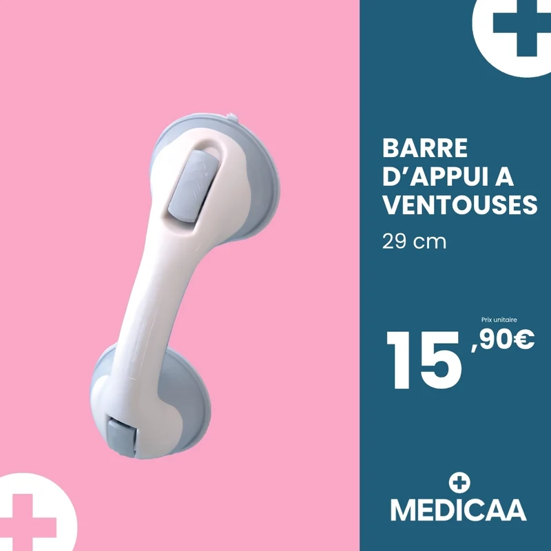 Barre d'Appui a Ventouses - 29cm
