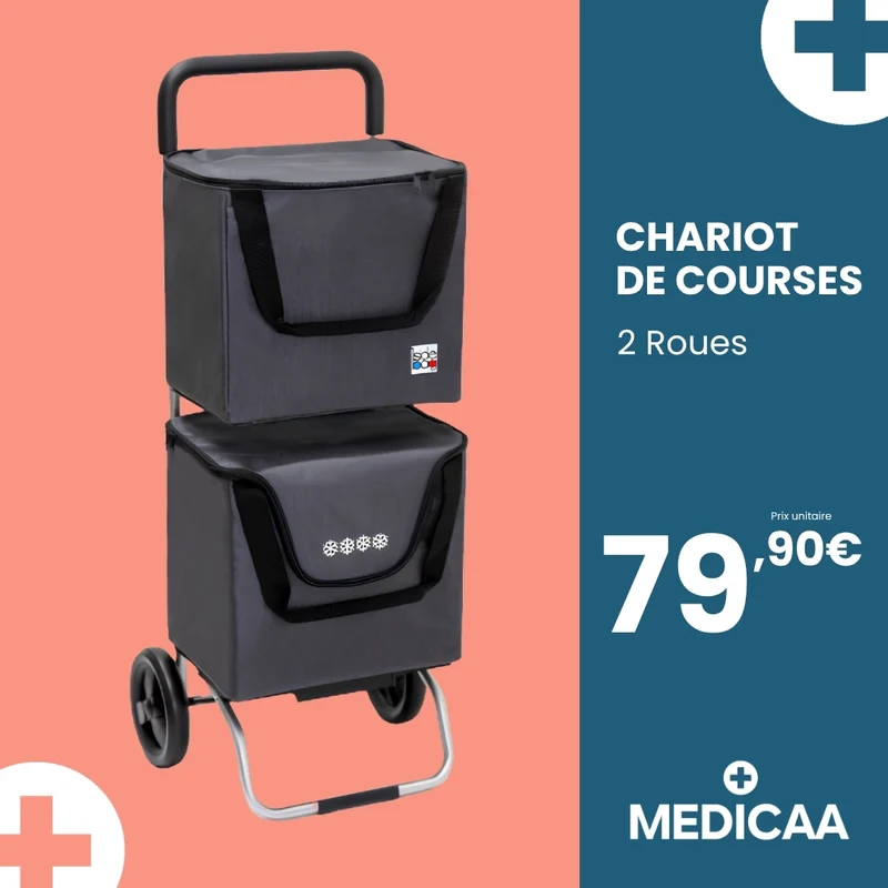 Chariot de Courses Eco - Noir - 2 Roues