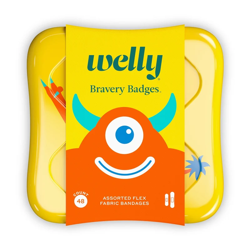 Welly Health Assorted Kids Monsters Flex Fabric Bandages, 48 ct