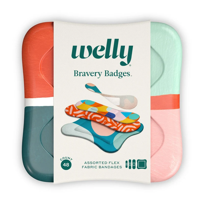 Welly Health Block Geo Adhesive Bandages, 48 ct