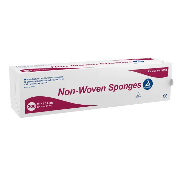 Dynarex Non-Woven Sponges 4-Ply, Non-Sterile